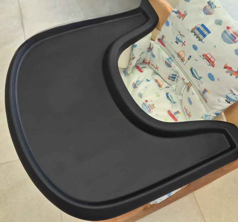 Gembebe Full Coverage Stokke Tripp Trapp High Chair Placemat | Silicone High Chair Placemat | Lightweight | Dishwasher Safe| Easy to Clean (Black) - Image 2